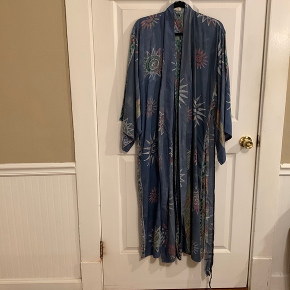 Novica Other - Novica Batik Kimono Rob Midnight Blue OS
